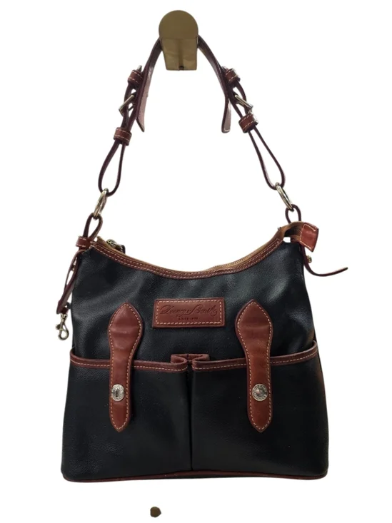 #39 Dooney & Bourke Black and Brown Leather Shoulder Bag - Picture 2 of 14
